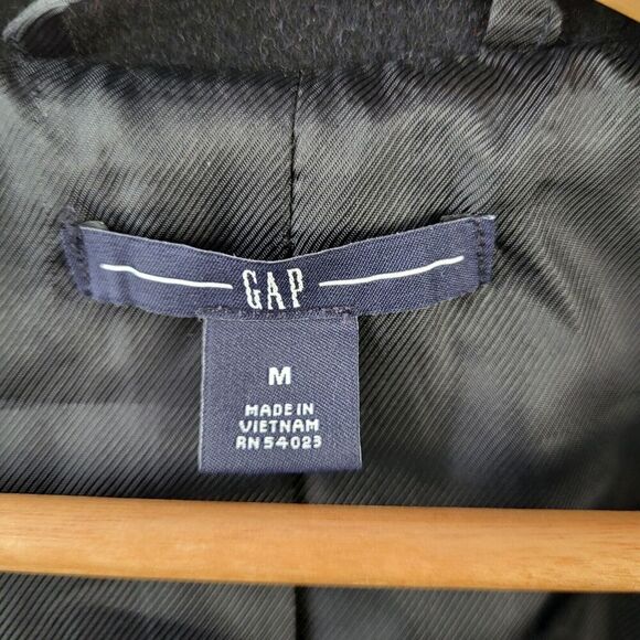 Gap Wool Blend Peacoat Women's M Black Belted 3/4 Sleeve Sailor Retro Button - Picture 11 of 16